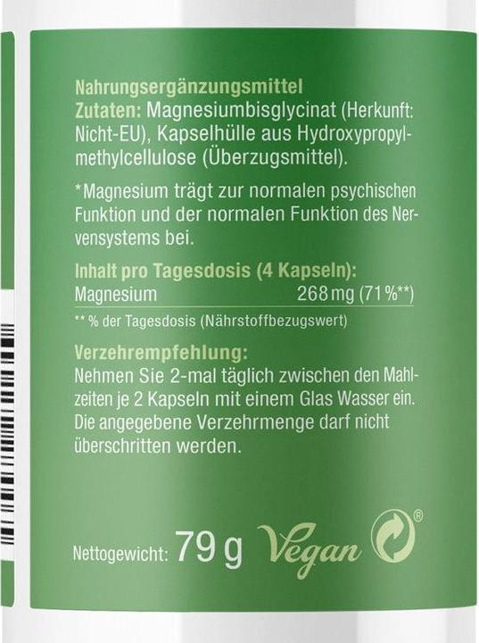 Produktbild Effective Nature Magnesium Bisglycinat (120 Stück, Kapseln, 79 g)
