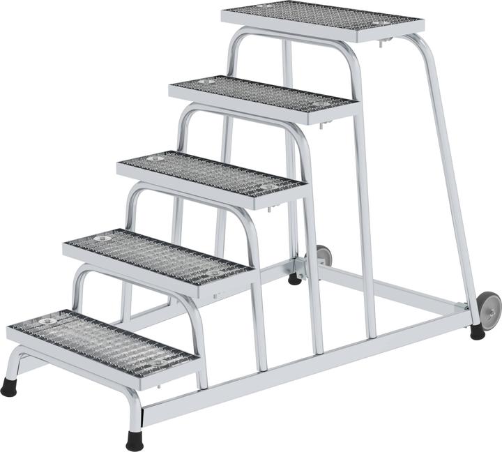 Image du produit Munk Plate-forme de travail fixe Grille en acier avec roulettes 5 marches (Échafaudages, 146 cm)