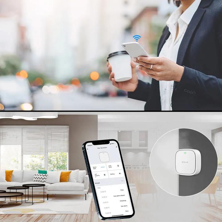 Actual product image Tellur Smart WiFi Gas Sensor DC12V 1A baltas