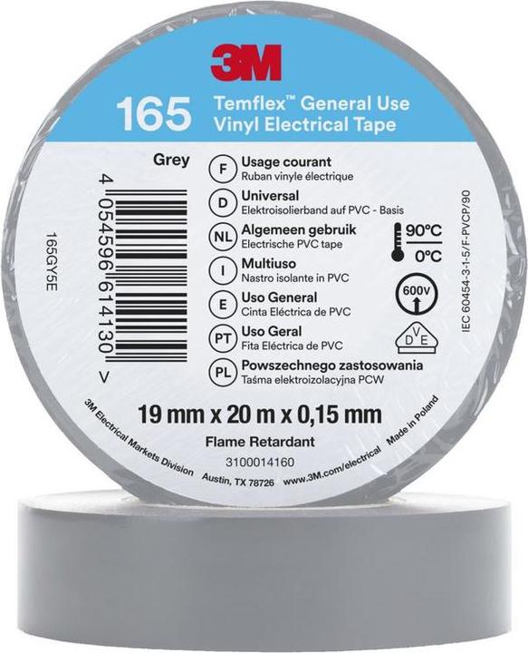 Immagine prodotto 3M Nastro isolante in vinile Temflex 165, 19 mm x 20 m (19 mm)