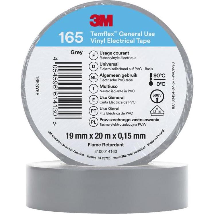 3M, Klebeband, Temflex Vinyl-Isolierband 165, 19 mm x 20 m (19 mm)