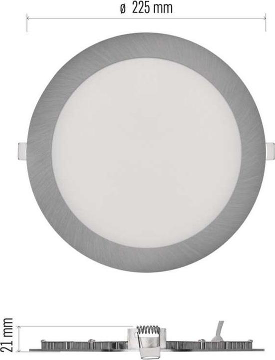 Image du produit Emos Luminaire LED encastré NEXXO, rond, argenté, 18W, avec Change CCT (1600 lm)