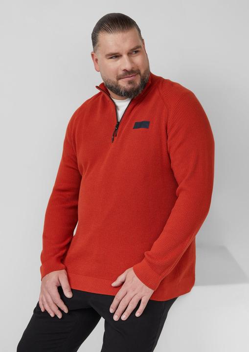 Produktbild s.Oliver Strickpullover Pullover aus Strukturstrick mit Troyer-Kragen (3XL)