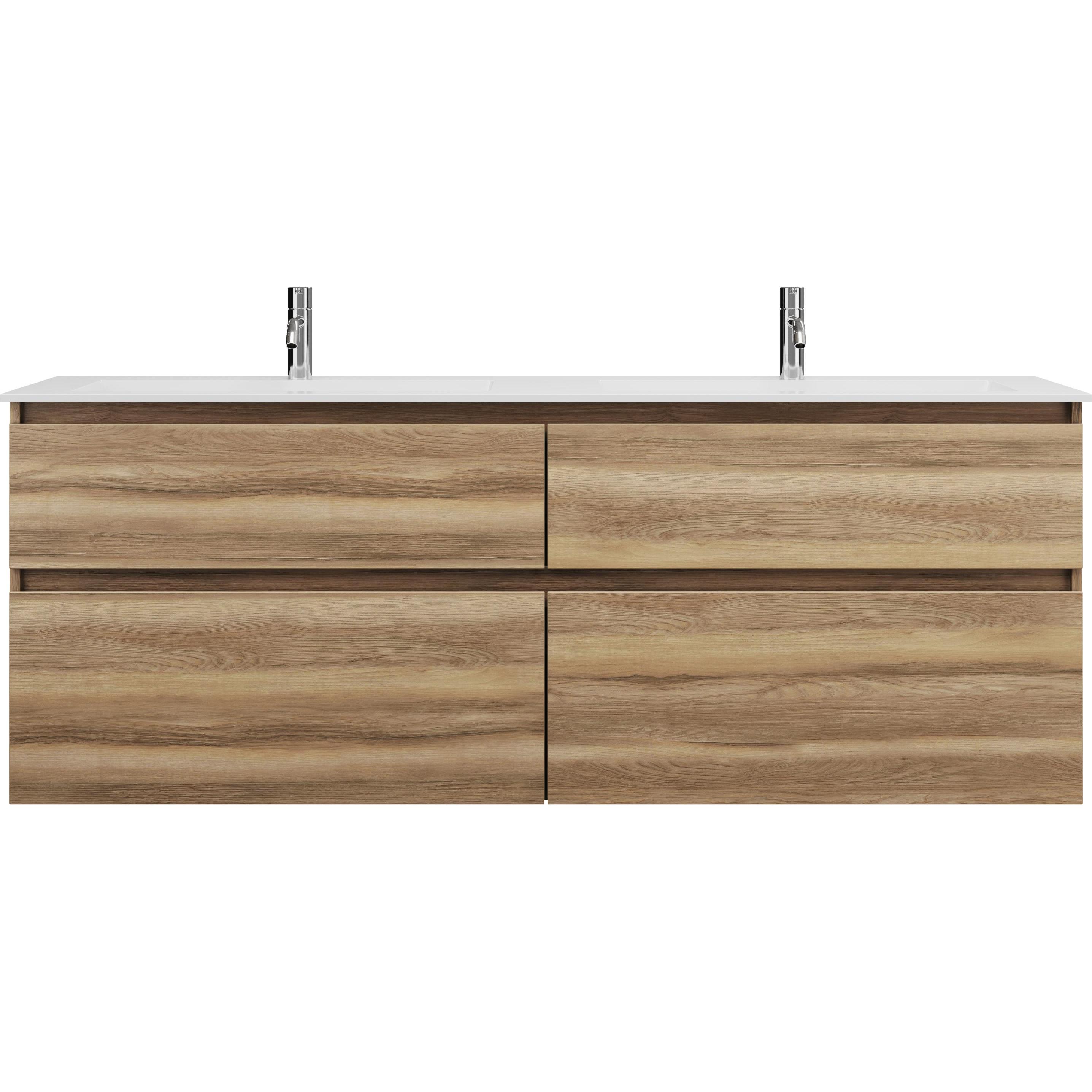 burgbad, Badmöbelset, Lin20 Mineralguss-Doppelwaschtisch Farbe Weiss Matt inklusive Waschtischunterschrank 4 Ausz