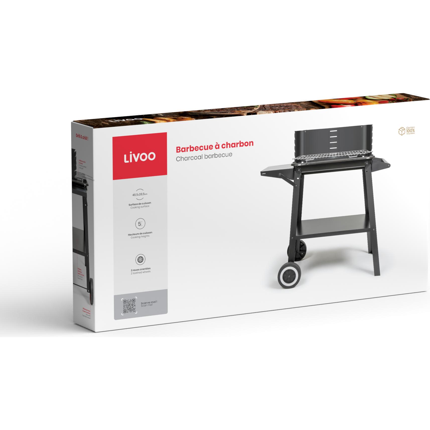 Livoo, Holzkohlegrill, Kohlegrill (45 cm)