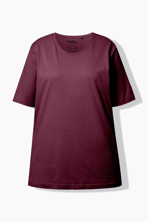 Actual product image Ulla Popken Basic Round Neck Short Sleeve Relaxed Fit Tee (58, 60)