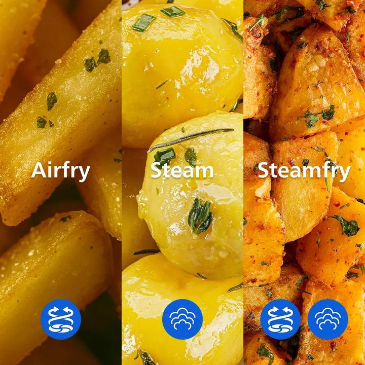 Actual product image Philips Steam Airfryer Dual Basket NA555/00