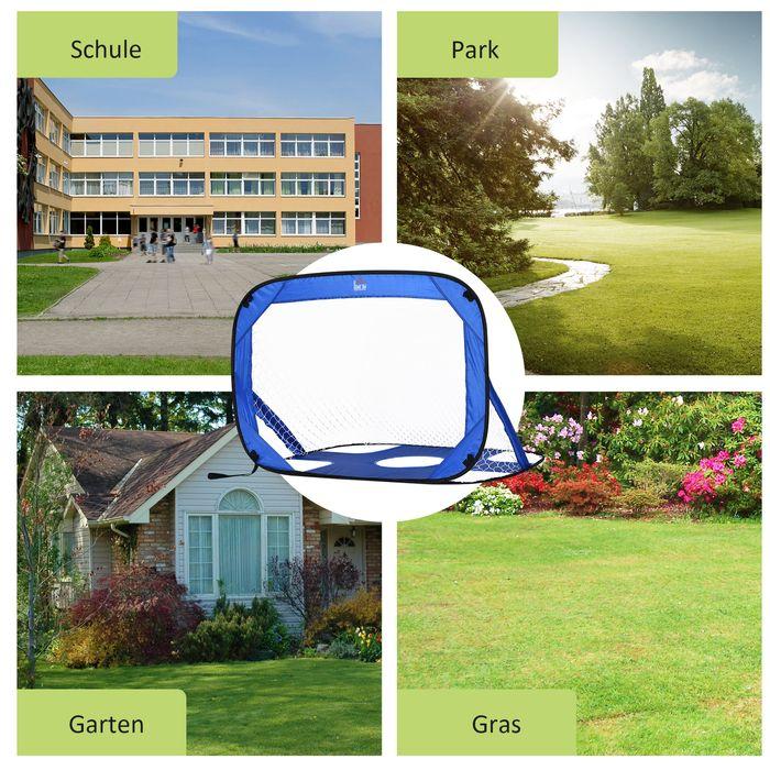 Immagine prodotto Swisshandel24 Porte da calcio, porta pop up, rete da calcio portatile, set di 2 mini porte, mobile con borsa da