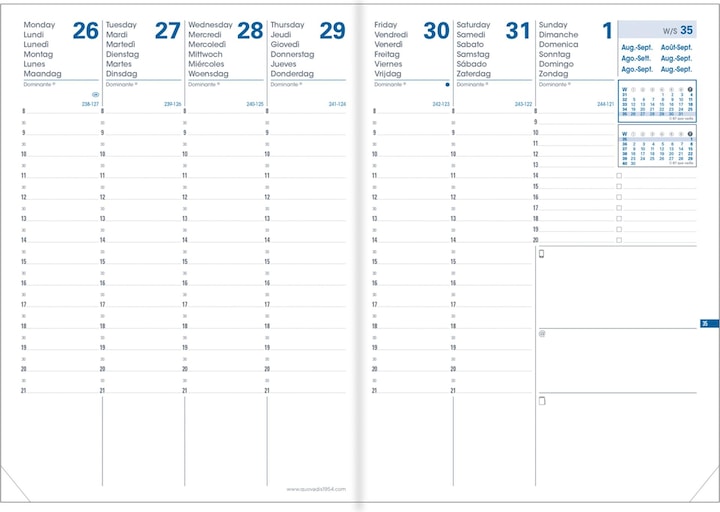 Produktbild Agenda Pr‚sident SD 2022/2023, 16 mois, bleu (21 x 27 cm, Deutsch)
