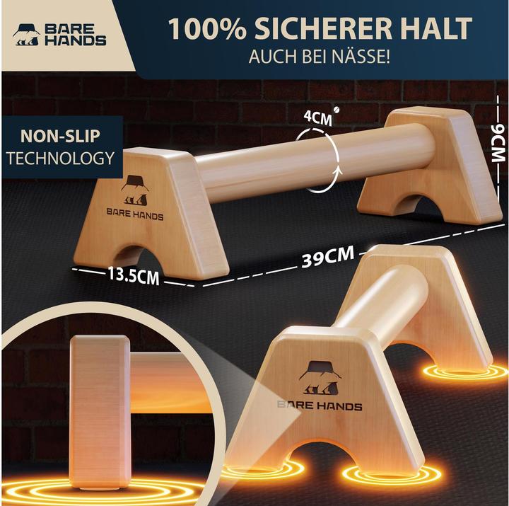 Actual product image Bare Hands 2x non-slip push-up grips