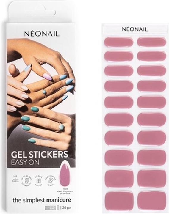 Neonail Easy On Gel Stickers Adesivi per unghie colore M08 20 pcs (Artificial nails, M08)