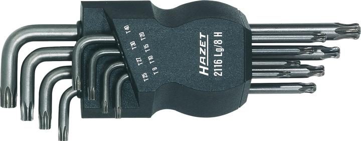 Produktbild HAZET Winkelschraubendreher Satz 2116LG/8H ∙ Innen TORX Profil ∙ T9 ∙ T10 ∙ T15 ∙ T20 ∙ T25 ∙ T27 … (T-profil)