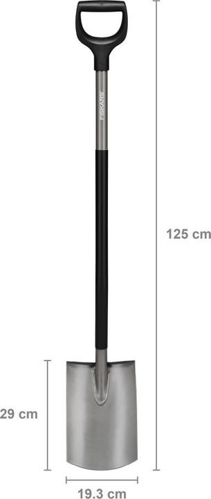 Produktbild Fiskars Ergonomic Rounded Spade Grey