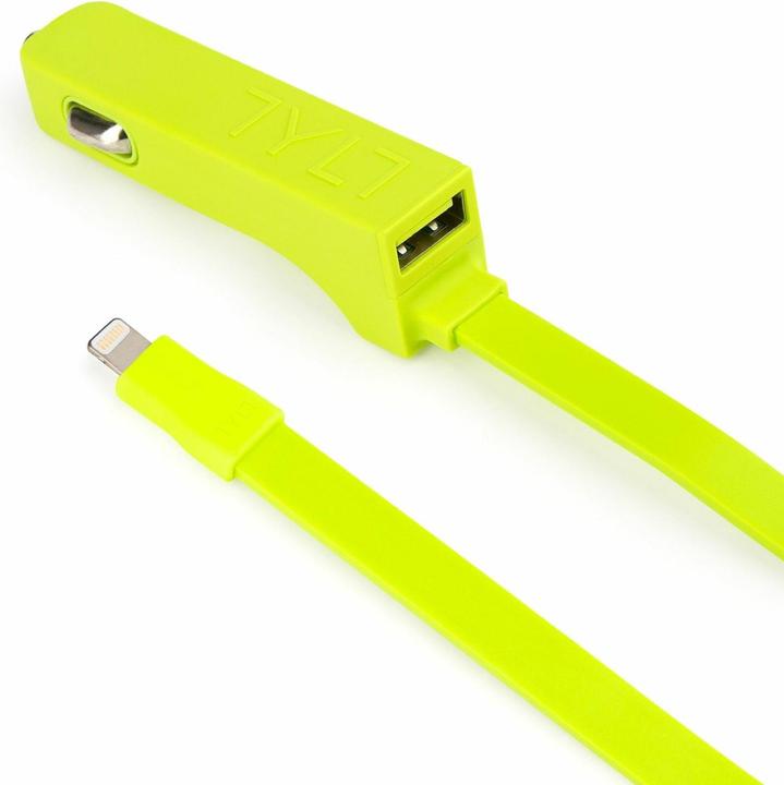 Actual product image Tylt RIBBN Dual Car Charger Green