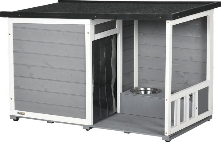 PawHut Niche pour chiens avec gamelles (Niche pour chien)