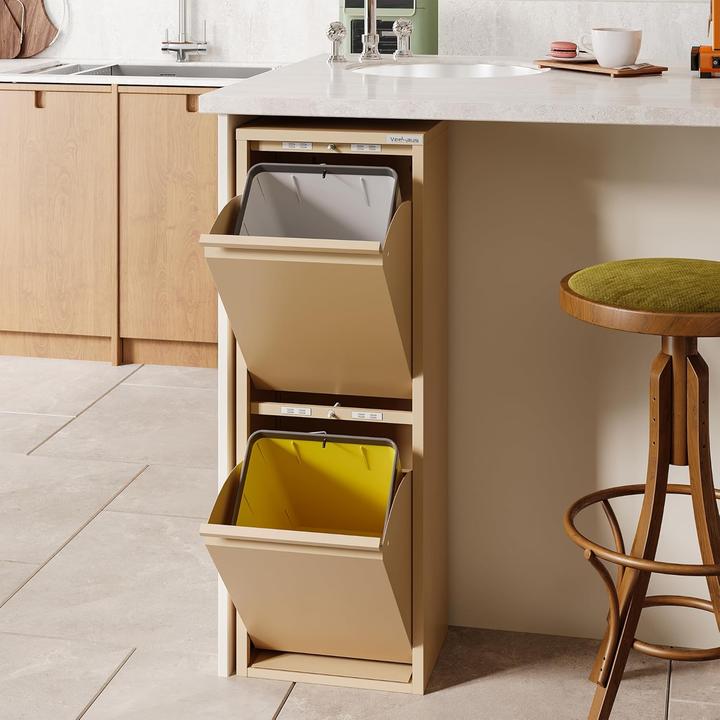 Produktbild Veehaus Küchenmülleimer mit Klappdeckel, 2x15L (30 l)