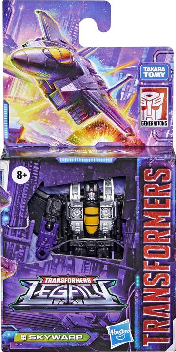 Actual product image Transformers Generations Legacy 8.5 cm tall Core Skywarp action figure, for kids 8 years and up
