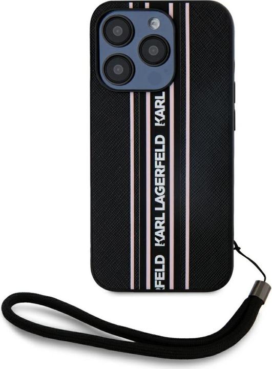 Produktbild Karl Lagerfeld PU Saffiano Athleisure Stripe and Strap Case for iPhone 15 Pro Pink (Apple iPhone 15 Pro)