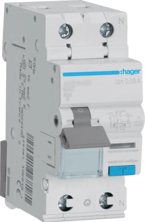 Produktbild Hager HAG ADS990D Fi-LS 1P+N 6kA C-40A 30mA Typ A QC