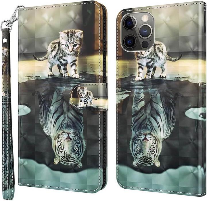 Produktbild Cover-Discount iPhone 15 Pro Max - Etui Glitzer Effekt Katze (Apple iPhone 15 Pro Max)