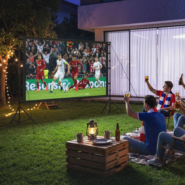 Actual product image Homcom Projektor-Leinwand Polyester, Aluminium Schwarz (100", 16:9)