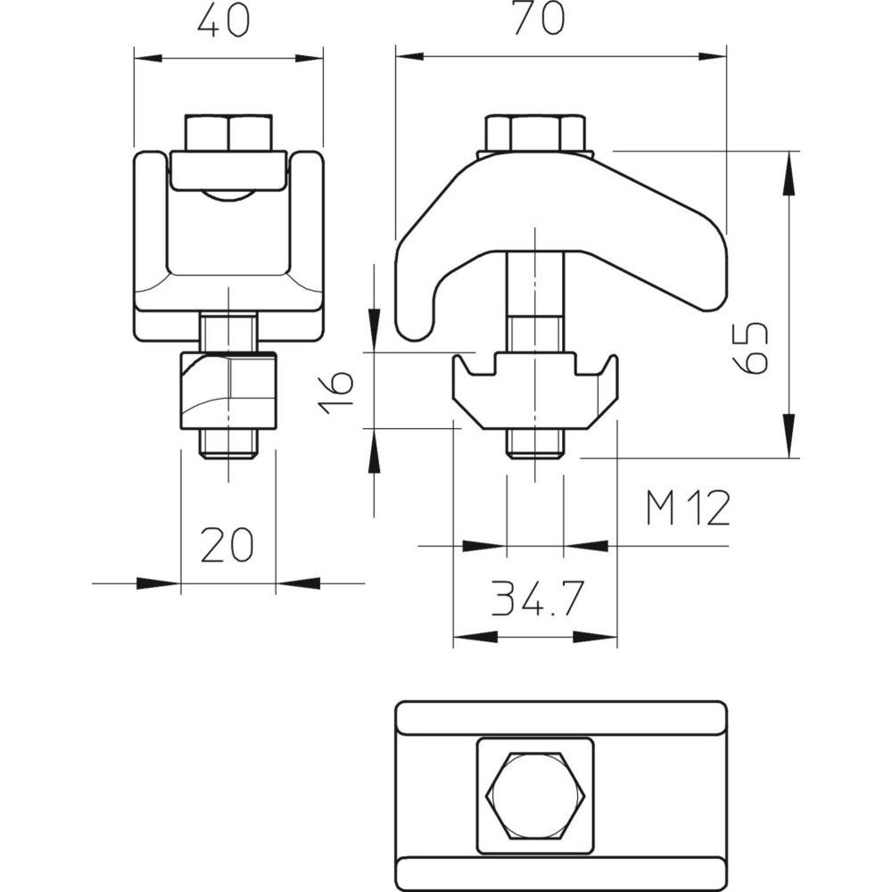Thumbnail - OBO Bettermann, Kabelbinder, Spannklaue, schwer TKH-S-30 ZL (VE2) (1 Stk.)