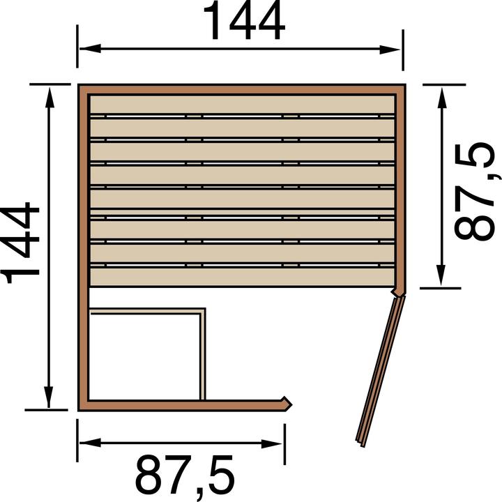 Actual product image Weka Holzbau Solid wood element sauna 38 mm LAUKKALA 1 GT incl. sauna light set (Without oven)