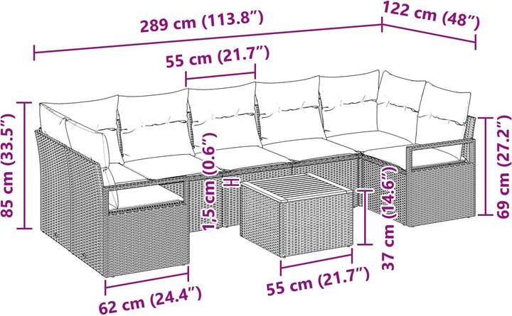 Produktbild vidaXL Modulare Sofagarnitur