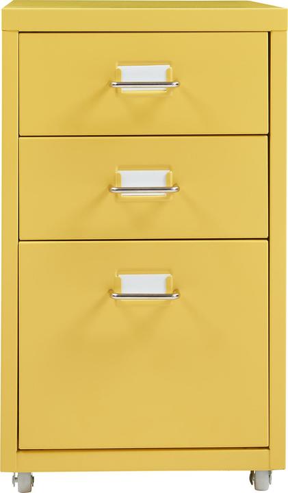 Produktbild En.Casa Rollcontainer Kökar mit 3 Schubladen 48x28x41 cm Gelb (48 x 28 x 41 cm)
