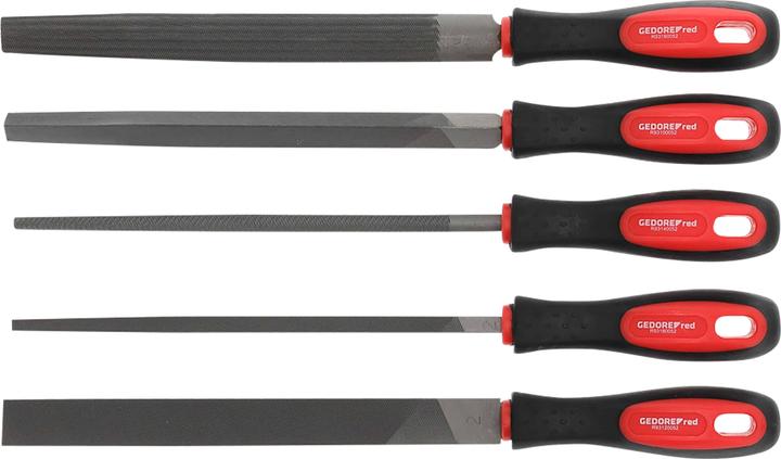 Actual product image Gedore Red red R93000005 File set 3-edge + 4-edge + flat + round + half 5-piece (Stroke 0, 310 mm)