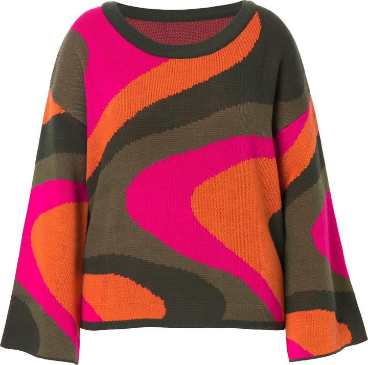 Produktbild Angel of Style Pullover, oversized, Colormuster, Trompetenärmel (54)