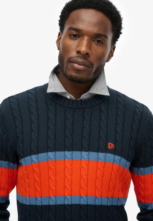 Produktbild Superdry Gestreifter Pullover aus gedrehtem Baumwollstrick (S)