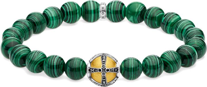 Image du produit Thomas Sabo Bracelet Croix vert (16 cm, Or jaune 750 plaqué or, Noirci, Argent sterling 925)
