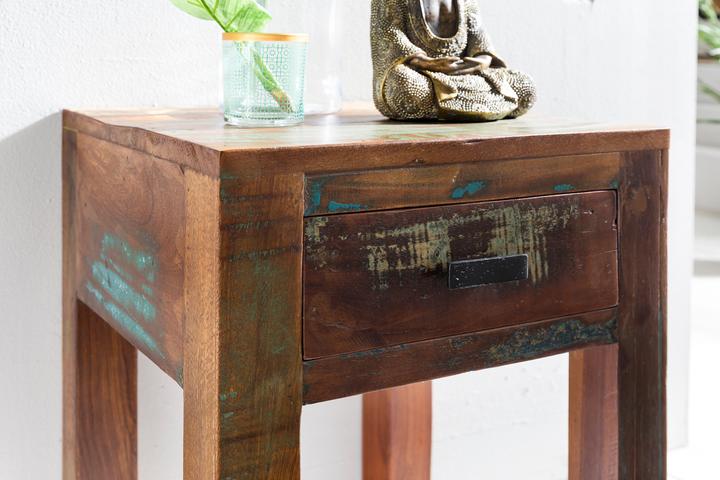 Actual product image FineBuy Bedside tables solid wood mango brown (40 x 40 x 55 cm)