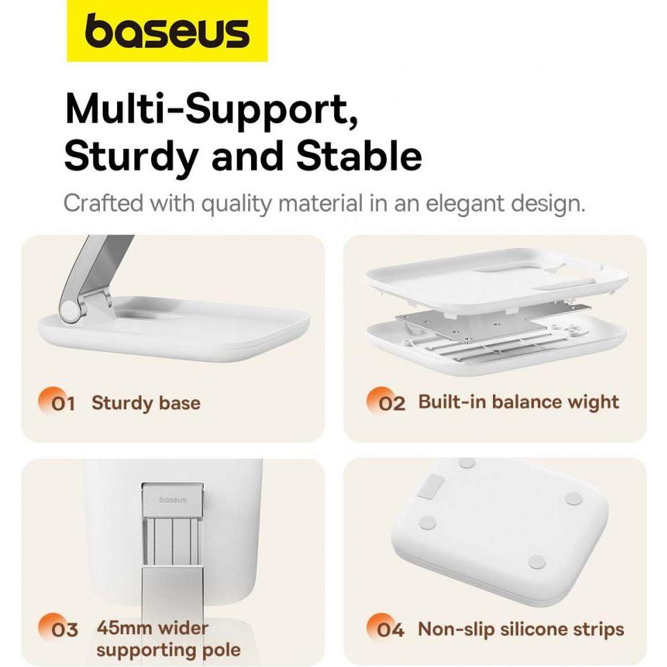 Thumbnail - Baseus Folding Tablet Stand Seashell (white), Tablet Halterung, Weiss