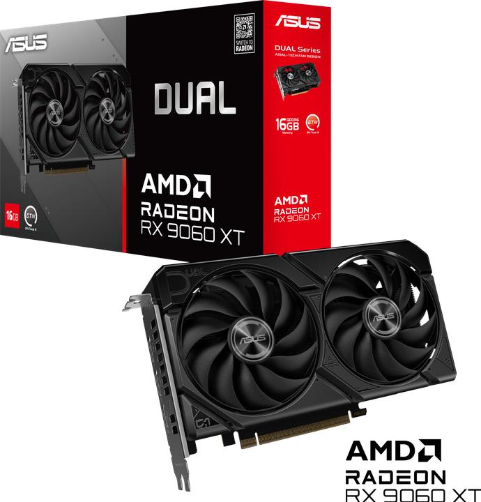 Actual product image ASUS DUAL-RX9060XT-16G 8GB GDDR6 HDMI DP (16 GB)