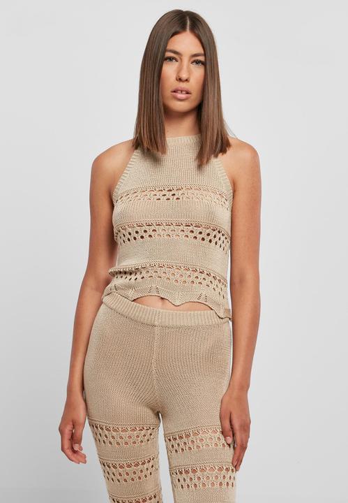 Produktbild Urban Classics Ladies Short Crochet Knit Neckholder Top (S)