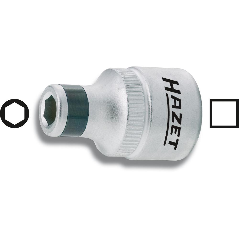 HAZET, Steckschlüssel + Stecknuss, Adapter 2250-1 ∙ Vierkant6,3 mm (1/4 Zoll) ∙ Sechskant6,3 (1/4 Zoll)