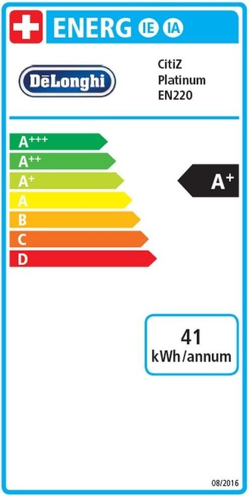 Label énergétique De'Longhi Nespresso CitiZ Platinum (NESPRESSO Original)