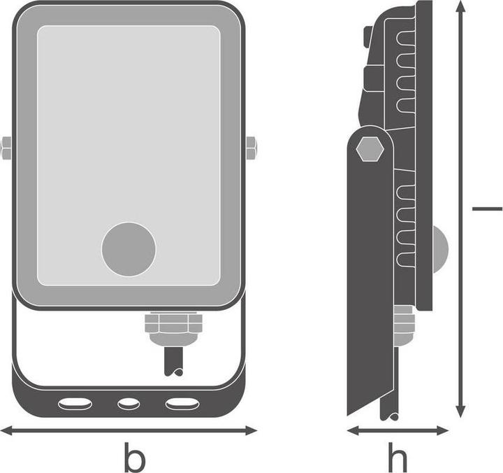 Actual product image Osram Floodlight Essential Sensor 10W 3000K 4099854429859 LED-Aussenstrahler mit (IP65)