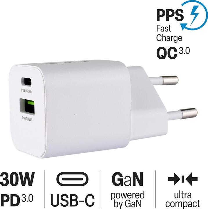 Produktbild Blumax GaN PD Wall Charger 5/9/12V 30W 2x USB (30 W)