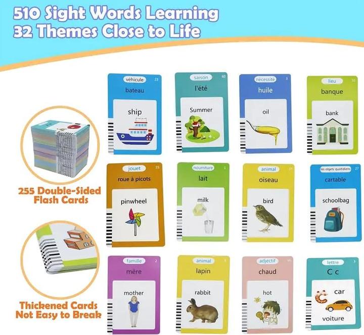 Image du produit Cbx Sprechende Flash-Karten, 510 Wörter auf französisch und englisch, Bildungsspiel Pink (Anglais, Français)