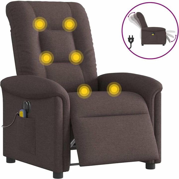Immagine prodotto vidaXL Sedia da massaggio elettrica in tessuto marrone scuro
