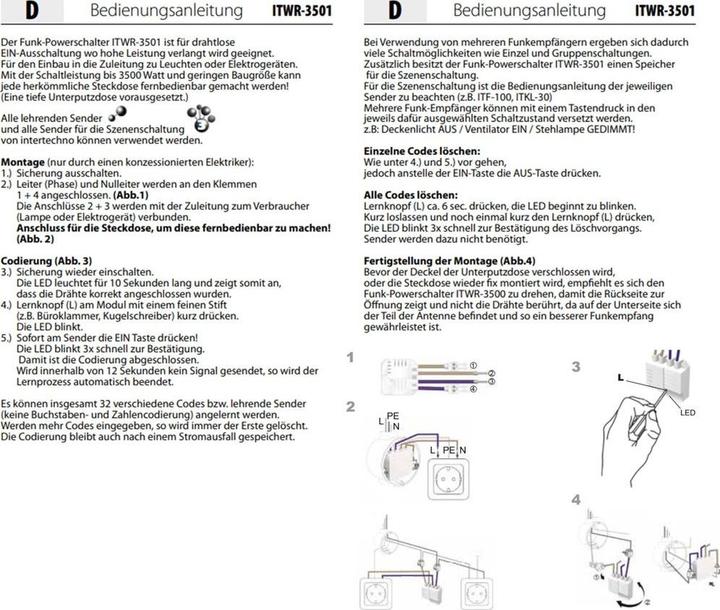 Produktbild intertechno Funk-Powerschalter ITWR-3501
