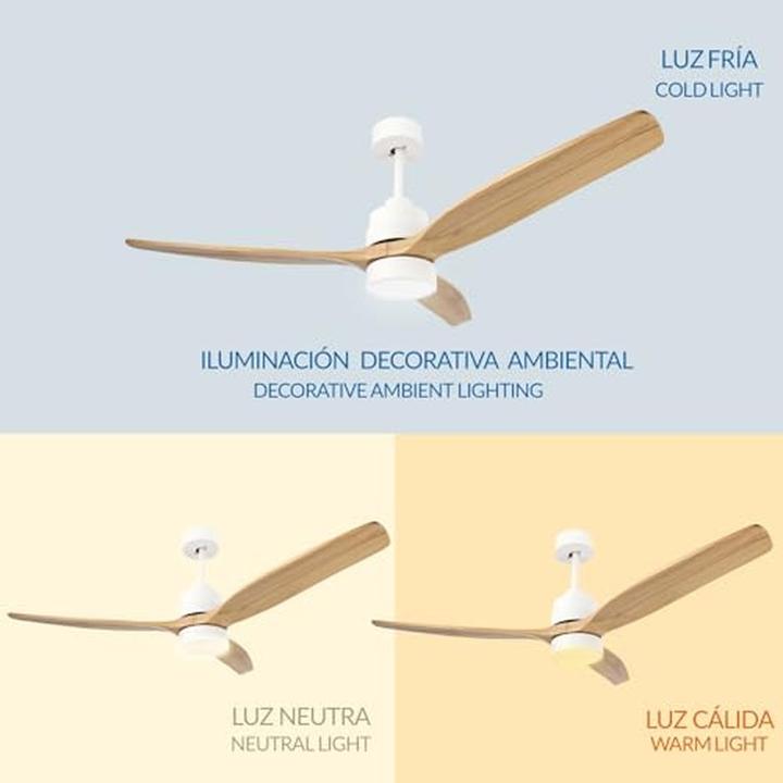 Produktbild M Mimotec Deckenventilator mit LED-Beleuchtung, 6 Geschwindigkeiten, Timer und Sommer-Winter-Funktion