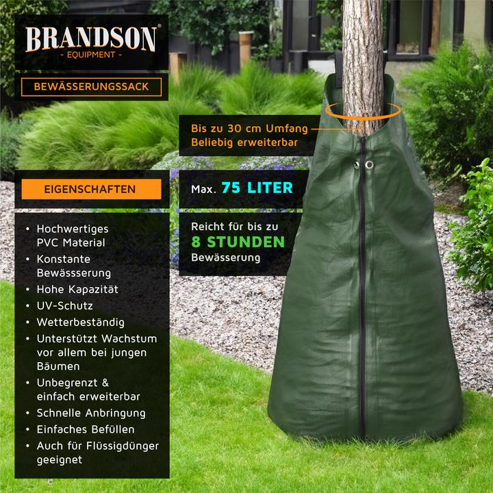 Actual product image Brandson 3x Bewässerungssack, Bewässerungssystem, Bewässerungsbeutel 75 L, Ösen für Diebstahlschutz (Irrigation kit)