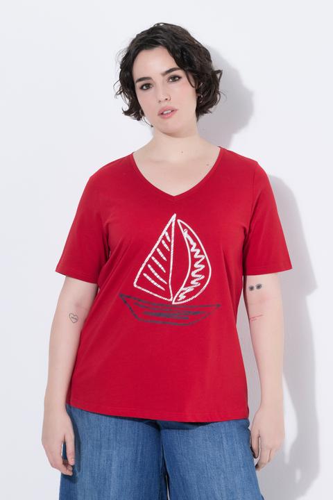Produktbild Ulla Popken T-Shirt, Boot, Classic, V-Ausschnitt, Halbarm (42, 44)