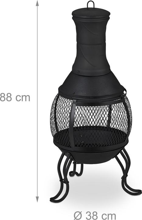 Actual product image Relaxdays Patio Log Burner With Grill