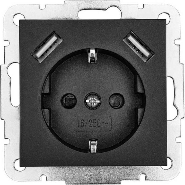 Actual product image LEDmaxx 2xUSB grounded socket 20 mA