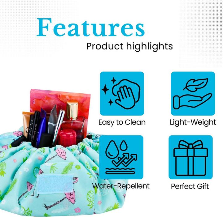 Produktbild Intirilife Kosmetiktasche in GRÜN ROSA FLAMINGO